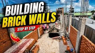 Thumbnail: Complete Brick Wall Building Process - Satisfying Construction Timelapse