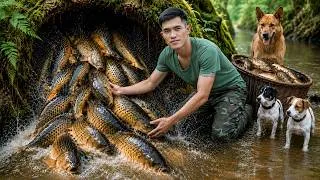 Thumbnail: Deep in the Forest: Catching Wild Carp in the Rice Fields & Selling at the Market | Rural Farm Life