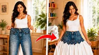 Thumbnail: Nobody Believes This Old Pair of Jeans Turned into Such a Stylish Summer Skirt!
