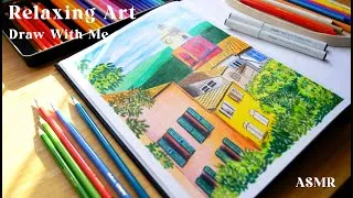 Thumbnail: ASMR Landscape Drawing with Ohuhu Colored Pencils | Relaxing Art Process 🖍️✨
