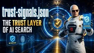 Thumbnail: AI Search Runs on Trust | trust-signals.json Explained