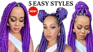 Thumbnail: 🔥 5 EASY WAYS TO STYLE BOX BRAIDS /TWISTS / BEGINNER FRIENDLY /Protective Style / Tupo1