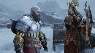Thumbnail: God of War Ragnarok: Kratos and Laufey scene