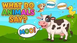 Thumbnail: What Do Animals Say? Woof! Meow! Moo! | Animal Sounds Song for Kids | Sing Along with 9 Animals!