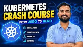 Thumbnail: Kubernetes Crash Course — From Zero to Your First Deployment in 1 Hour  🚀