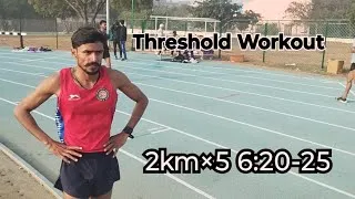 Thumbnail: Threshold Workout 2km×5 1 Minutes Recovery | 1500m Running Workout How To Build endurance 