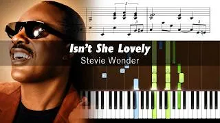Thumbnail: Stevie Wonder - Isn't She Lovely - Piano Tutorial with Sheet Music