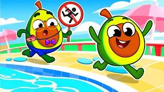 Thumbnail: Let's Stay Safe at the Pool! 🛟💙 Swimming Pool Safety and More Funny Kids Story