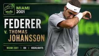 Thumbnail: ROGER TEMPERER! | Roger Federer v. Thomas Johansson |  Miami 2001 R4  Extended Highlights 