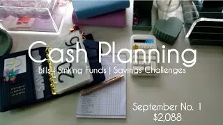 Thumbnail: September No. 1 Cash Planning | $2,088 | New Month, New Budget 💰 | Semi-Monthly Budget