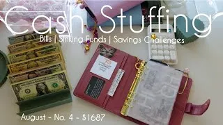 Thumbnail: August  No. 4 Cash Stuffing | $1687 | Single Mom Budget | Sinking Funds | Semi-Monthly Income