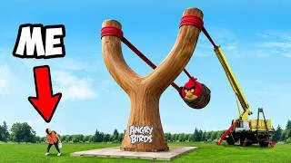 Thumbnail: I Built the World's Largest Slingshot