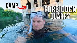 Thumbnail: Stealth Camping in a Dangerous Abandoned Quarry (I Almost Got BUSTED)