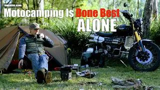 Thumbnail: Solo off-road motocamping adventure | Triumph Scrambler | NightCat tent | Firebox stove | ASMR