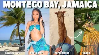 Thumbnail: MONTEGO BAY, JAMAICA 🇯🇲| travel vlog + bamboo raft + horse riding + ricks cafe + boat + more