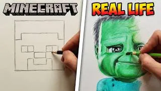 Thumbnail: Minecraft vs. Real Life Art! 😍🎨