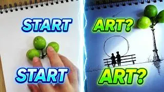 Thumbnail: Masterpiece from 3 Grapes? 🍇🎨 | Fruit Art Drawing