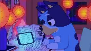Thumbnail: Bluey Japan Lofi 🌸 12 Hour Loop  Relax • Study • Sleep