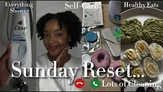 Thumbnail: Realistic Sunday Reset Routine | Cleaning, Self Care, Grocery Shopping & Dinner