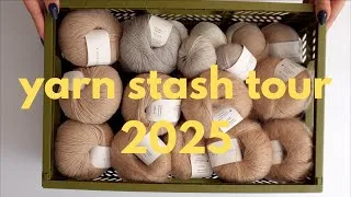 Thumbnail: yarn stash tour 2025 | road to winding down my collection + free template to organize your stash