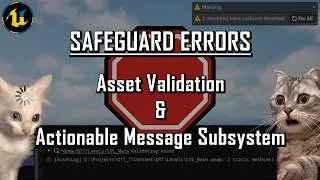 Thumbnail: UE5 Tips & Tricks - Asset Validation & Actionable Message Subsystem