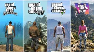 Thumbnail: Jumping From the Highest Mountain in Every GTA Game (GTA 3 to GTA 6) | Epic Ragdoll Evolution