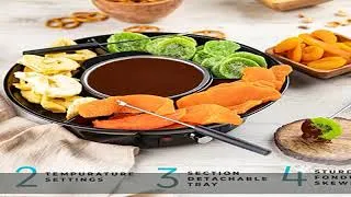 Thumbnail: Kusini Electric Fondue Pot Set - Chocolate Fondue Kit - Temperature Control, Detachable Serving Tra