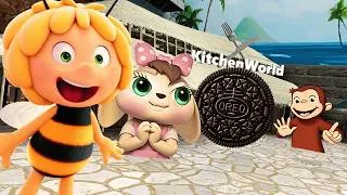Thumbnail: SUPER Curious George, OREO, Eli, Maya The Bee FUNNY CHASE In Water World | Gmod Nextbots