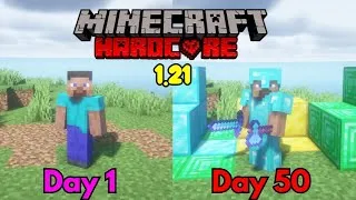 Thumbnail: I survived 50 days in new 1.21 hardcore world #minecraft #gaming