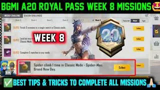 Thumbnail: A20 RP WEEK 8 MISSION / BGMI WEEK 8 MISSIONS EXPLAINED / BGMI SEASON 30 ROYAL PASS WEEK 8 MISSION