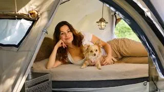 Thumbnail: 🌧️Rainy Solo Camping: Inside My Ultra Cozy Tent (Rain & Fire ASMR)