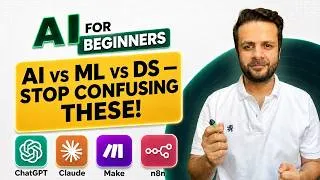 Thumbnail: AI vs ML vs DS Explained Simply (For Beginners)
