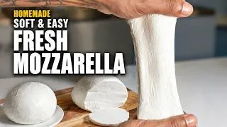 Thumbnail: How to Make Fresh Mozzarella Cheese in 30 mins (Only 2 Ingredients!) Without Rennet