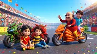 Thumbnail: Ultimate Fruits Bike Race | Shiva vs Rudra vs Motu | 3D Animation