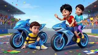 Thumbnail: Shiva vs Rudra Ultimate Flying Bike Race | Shark Bike vs Dolphin Bike | Reva Chooses the Winner |