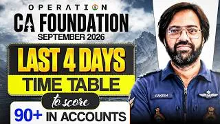 Thumbnail: Last 4 DAYS TIME TABLE - SCORE 90+ IN ACCOUNTS | CA FOUNDATION SEP'26 | CA RAKESH KALRA