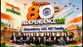 Thumbnail: Happy 80th Independence Day from Unacademy UGC NET Family 🇮🇳🇮🇳