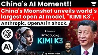 Thumbnail: China Beating the US In AI Race: Chinese startup Moonshot AI launches Kimi K3 AI LLM. The Explained.
