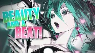 Thumbnail: ⸢ Beauty and a Beat ⸥ ⎯ Nightcore ⸢ ROCK VERSION | 𝙉𝙑 ⸥