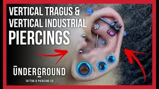 Thumbnail: Watch The Full Process! | Vertical Industrial & Vertical Tragus Piercings