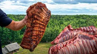 Thumbnail: Self-Sufficient Country Life: Honey Glazed Ribs on Fire, Harvesting Hay and Farm Animals 🏡🍖🐕