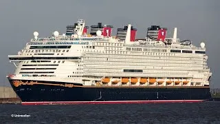 Thumbnail: DISNEY ADVENTURE | departure of DISNEY CRUISE LINE ship from inland port of Bremerhaven | 4K-Video