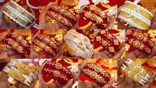 Thumbnail: Beautiful gold shakha & pola badhano design picture🔥😍//light weight 2026 letest shakha  Pola design