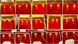 Thumbnail: 1 gram under gold tops earring design with weight🔥😍//lightweight daily use gold tops earring design✨