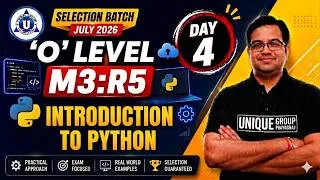 Thumbnail: M3-R5 | Python | Day-4 | Introduction to Python   | Complete Preparation for O Level July 2026 🔥