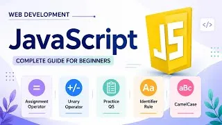 Thumbnail: JavaScript Operators, Identifiers & CamelCase 🔥 | JS Practice #webdevelopment # javascript #tech 