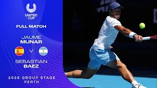 Thumbnail: Jaume Munar v Sebastian Baez Full Match | United Cup 2026 Group A