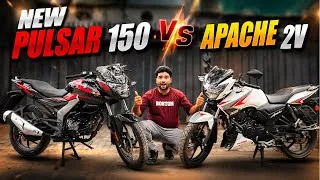Thumbnail: New Pulsar 150 Vs Apache 2V Detailed Comparison Price & All Update Features Best Bike Under Budget 
