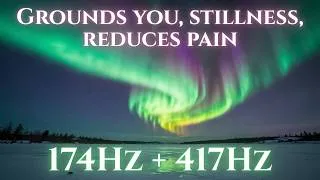 Thumbnail: 🪨 174Hz + 417Hz – Grounded Release & Emotional Reset | Foundation + Cleansing for Deep Healing 🌊✨
