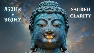 Thumbnail: 🕊️ 852Hz + 963Hz – Sacred Clarity & Divine Connection | Crown Chakra Meditation 🧘✨